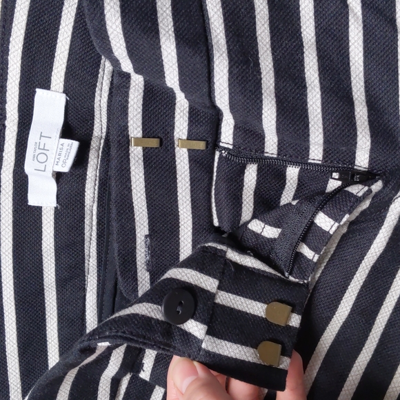 Loft Petite Marissa Riviera Pant, 0P, black and white stripe - Picture 4 of 7